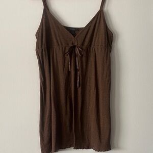 Express Brown Knit V-Neck Tank Dress